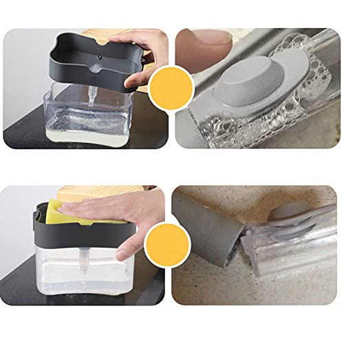 Magik 2-4 Pack 2-in-1 Liquid Soap Pump Press Dispenser Sponge Holder Rack w/Sponge (4 Pack) - size: 4 Pack