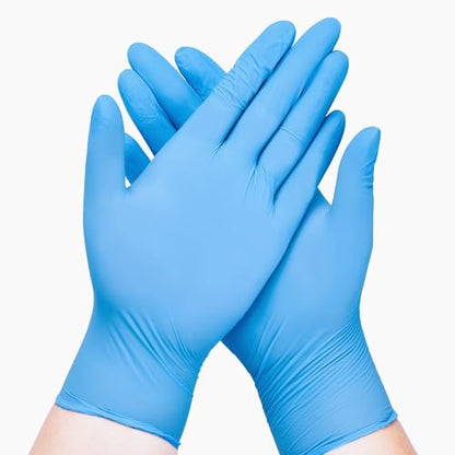 SwiftGrip Disposable Nitrile Exam Gloves, Blue, Latex Free, Medical Gloves for Cleaning, Food-Safe, Powder Free, Non-Sterile - size: Medium