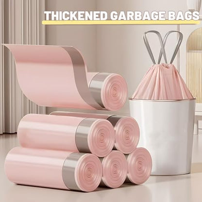 300 Count Large Trash Bags Drawstring - Extra Thick Pink Large Garbage Bags Unscented Strong Plastic Waste Basket Liners for Kitchen Car Office (45x42cm) - color: 300 Count