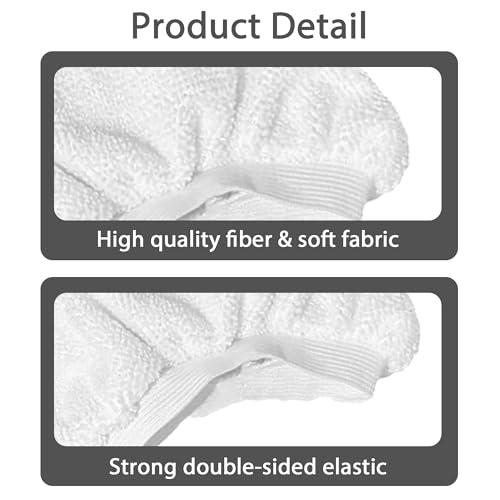 Reusable Steam Mop Pads Set, 6 Pack Steam Mop Pads & 2 Universal Microfiber Cloths, Compatible with KGHKGH, Sprobil, Rvwsx Steam Mops or Cleaners, Washable Replacement Pads for Floor Cleaning - color: white