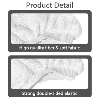 Reusable Steam Mop Pads Set, 6 Pack Steam Mop Pads & 2 Universal Microfiber Cloths, Compatible with KGHKGH, Sprobil, Rvwsx Steam Mops or Cleaners, Washable Replacement Pads for Floor Cleaning - color: white