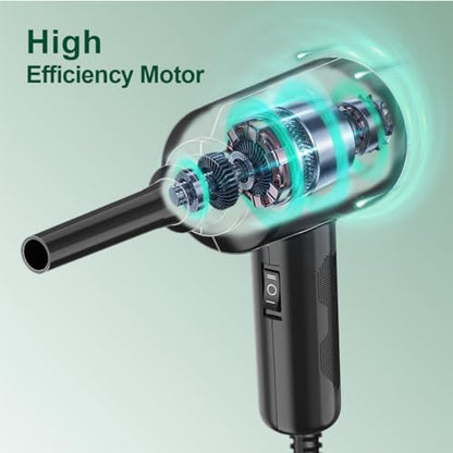 Meudeen Air Duster - Electric Air Blower - 5.74oz High Power Cleaning for Computer - PC - 2 Gear Compressed Air - color: Green