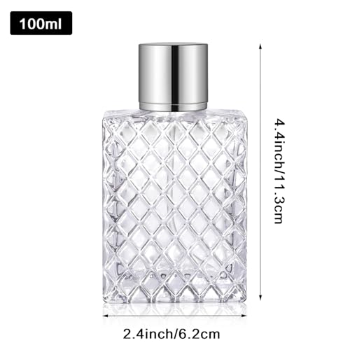 Vintage Glass Spray Bottle - Refillable Perfume Atomizer, Empty Perfume Bottles with 3 Dispensers (100ml/3.4 Oz) - style: vintage 100ml
