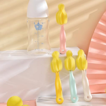 Sponge Bottle Brush 12 PCS Sponge Nipple Brushes Baby Bottle Nipple Cleaning Brush Long Handle Baby Milk Bottle Brush (12PCS) - color: Nipple Brush 12pcs