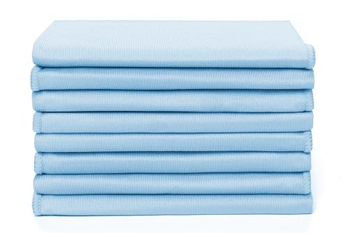 Zflow Microfiber Glass Cleaning Cloths - 8 Pack (16 x 16) - Streak Free - Lint Free - Quickly Clean Windows, Windshields, Mirrors, and Stainless Steel