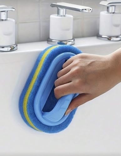 Cleaning Brush for Bathroom Kitchen Bathtub Toilet Cleaner All Purpose Shower Sponge Scrubbing Brush with Ergonomic Handle