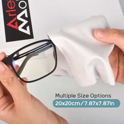 CONLI 12 Pack 20x20cm/8”x8” Large Microfiber Cleaning Cloth for Eyeglasses Luxury Suede Glass Cleaning Cloth Glasses Cleaner for Eye Glass Lens Cleaning Gentle and Lint-Free - color: 12pack-20x20cm