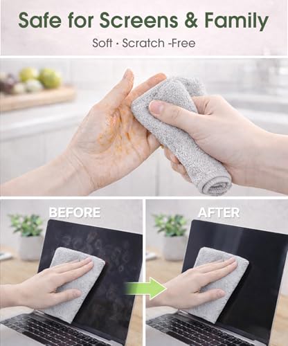Microfiber Cleaning Cloth Roll - 100 Pack Tear Away Microfiber Paper Towels, Reusable, Washable, Scratch-Free, Kitchen Towels for Car, Home, Kitchen, Glass, Dishes (Light Grey) - color: Lightgrey