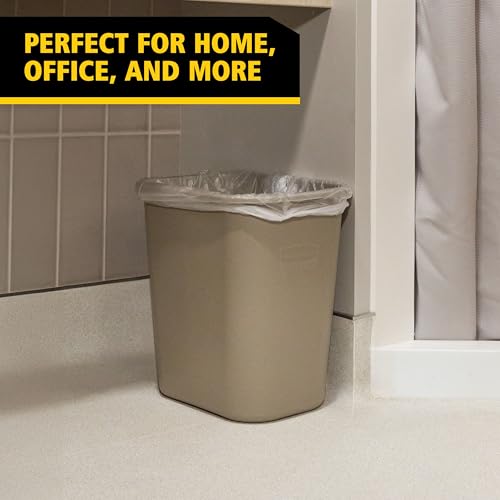 Rubbermaid Commercial Products Resin Wastebasket/Trash Can, 7-Gallon/28-Quart, Beige, Plastic, for Bedroom/Bathroom/Office, Fits Under Desk/Sink - color: Beige, size: 7 Gallons