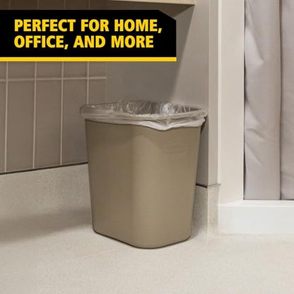 Rubbermaid Commercial Products Resin Wastebasket/Trash Can, 7-Gallon/28-Quart, Beige, Plastic, for Bedroom/Bathroom/Office, Fits Under Desk/Sink - color: Beige, size: 7 Gallons