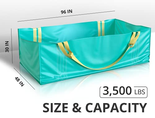 TidyFriend Dumpster Bag for Waste Management Hold up to 3,500 lbs, Heavy Duty, Reusable & Foldable Yard Waste Container for Home Renovation & Yard Cleanup, Debris, Landscaping, Roofing Shingles - size: 1 Pack, style: 96 Inches Length