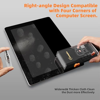 Keyboard Cleaning Kit Keyboard Cleaner, All in One Computer Screen and Laptop Cleaner, Compact Portable Electronic Laptop Cleaning Kit with Soft Brush and Spray for MacBook iPad iPhone Earbud, Black - color: Black