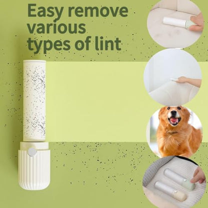 210 Sheets Portable Lint Roller, Mini Lint Roller for Clothes, Furniture and Travel Essentials Household Use, 1 Handle and 7 Roller Refills (Pink)