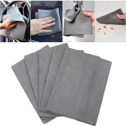 Thickened Magic Cleaning Cloth, Super Absorbent, Lint-Free, Streak-Free Microfiber Cloth for Glass, Car, Windows, Mirrors - Reusable, Quick Drying, Eco-Friendly Multi-Surface Cleaning Rag (5PCS) - color: 5pcs