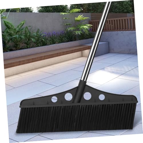 Wide Detachable Push Broom for Heavy Duty Outdoor Cleaning Stainless Steel Handle Scrub Brush for Concrete Patios Gardens