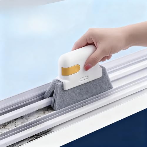 3 in 1 Window Groove Cleaning Brush Multifunction Sliding Door Track Slot Cleaner Household Kitchen Gap Decontamination Tool (Yellow-1Pcs) - color: Yellow-1pcs