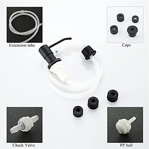 Soap Dispenser, Kitchen Sink Bathroom Built-in 304 Stainless Steel Soap Dispenser with 39" Extension Tube Kit and Large Soap Bottle (Black) - color: Black