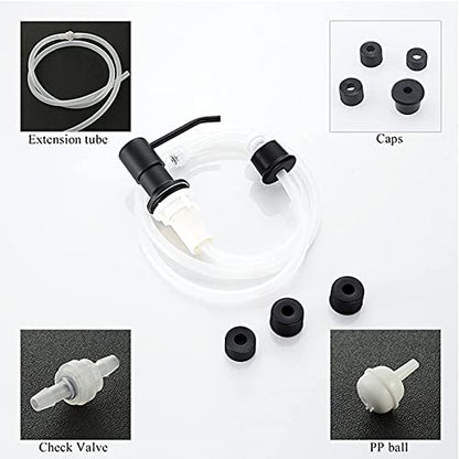 Soap Dispenser, Kitchen Sink Bathroom Built-in 304 Stainless Steel Soap Dispenser with 39" Extension Tube Kit and Large Soap Bottle (Black) - color: Black