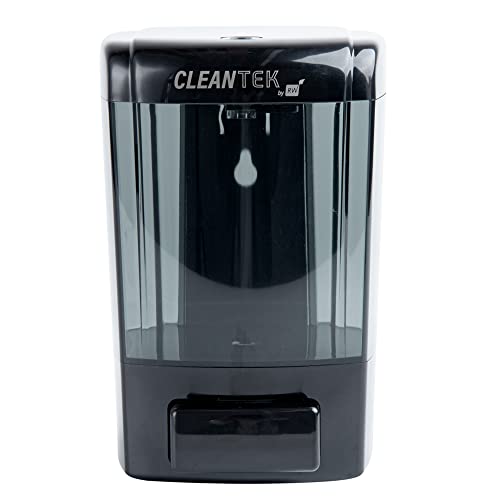 Clean Tek Professional 23.7 Ounce Manual Soap Dispenser, 1 Wall-Mountable Soap Dispenser - With Security Key, Black Plastic Refillable Soap Dispenser, Push Mechanism, Transparent Tank - Restaurantware - color: Black