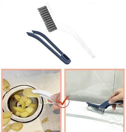 Grout Cleaning Brush with Adjustable Long Handle, V-Shaped Grout Scrub Brush for Tile Floors, 2 in 1 Stiff Bristle Scrub Brush for Crevice, Tile Line, Shower, Kitchen, Bathroom