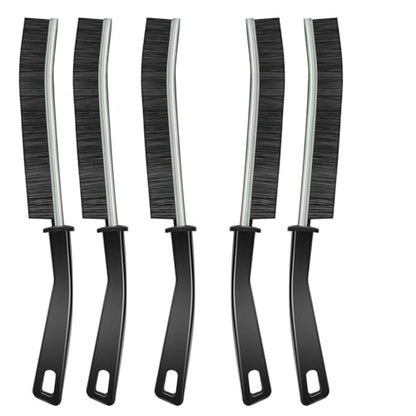 Crevice Cleaning Brush, Multifunctional Gap Cleaning Brush Tools with Hard Nylon Bristles, Ideal for Bathroom, Kitchen, Sink, Window, Black 5Pack