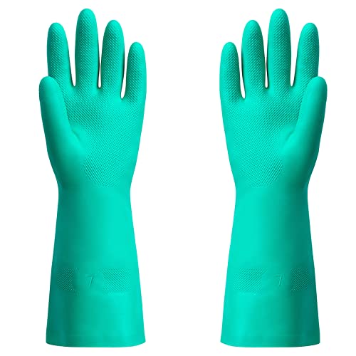 ThxToms Chemical Resistant Nitrile Gloves, Resist Household Acid, Alkali, Solvent and Oil, Latex Rubber Free, 1 Pair Small - size: Small (Pack of 1)
