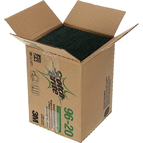3M Scouring Pad 96-20, 20 Pads, 6” x 9”, General Purpose Cleaning, Food Safe, Non-Rusting - size: 6" x 9"