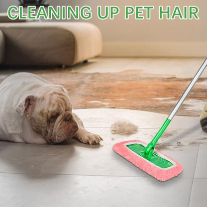 3 Pack Pink Microfiber Mop Pads - Reusable Washable Refills for Wet & Dry Floor Cleaning - Fits Most Standard Mops - Household Cleaning Pads - color: Pink