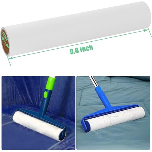 9.8 inch Large Lint Roller Refills Only, 9.8'' Extra-Wide Lint Roller Refill Pack of 5 Rolls Total 300 Sheets for Pet Hair Remover Home Floor Carpet Clothing Sofa Cleaning (9.8'' Wide) - size: 9.8'' Wide (Pack of 5, Total 300 Sheets)