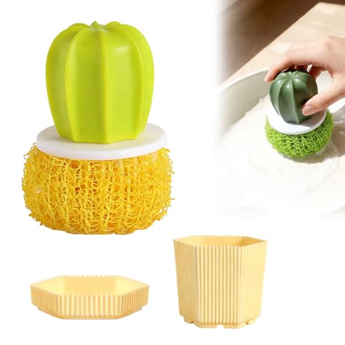 Comfort Grip Soap Dispensing Kitchen Scrub,Soap Dispensing Dish Brush,Replaceable Cleaning Brush,Dispenser has Non Slip Handle for Cleaning Dishes, Pots, Pans,Sinks (C) - color: C