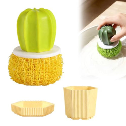 Comfort Grip Soap Dispensing Kitchen Scrub,Soap Dispensing Dish Brush,Replaceable Cleaning Brush,Dispenser has Non Slip Handle for Cleaning Dishes, Pots, Pans,Sinks (C) - color: C