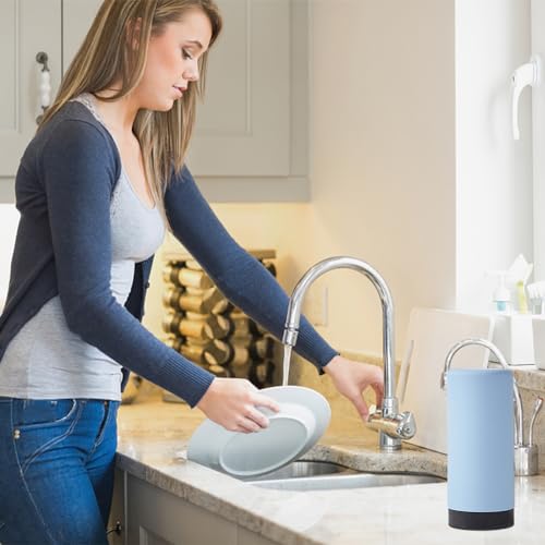 EMVANV Dish Soap Dish Dispenser, Silicone Squeeze Washing Up Liquid and Hand Soap Refillable Bottles, Refillable Hand Soap Bottle Dishwashing Liquid Dispensing - 240ml Capacity(Blue)