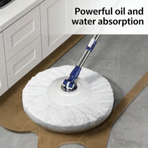 Spin Mop and Bucket Set - 360 Degree Microfiber Mop with Hands Free Wringer System, Multi Surface Floor Cleaning Mop for Hardwood, Tile, and Vinyl Floors - color: White