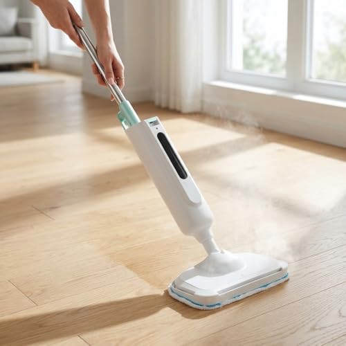 Steam Mop for Hardwood Floors, Tile, Grout, Laminate, and Vinyl - Multi-Functional Steam Cleaner with Reusable Washable Pads and Handheld Attachments