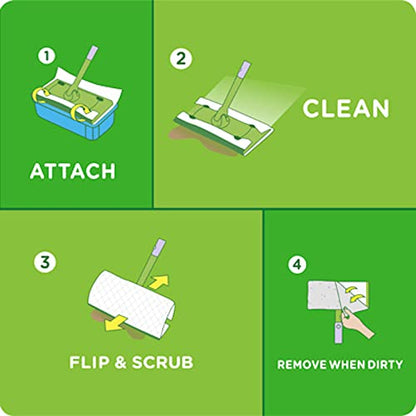 Sweeper Wet Mopping Pad Refills for Floor Mop Open Window Fresh Scent 12 Count - 4 Pack - size: 12 Count (Pack of 4)