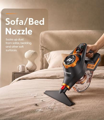 Cordless Vacuum Cleaner, 55Kpa Vacuum Cleaners for Home, Max 80mins Runtime Stick Vacuum with LED Display&1.5L Dust Cup, Rechargeable Lightweight Handheld Vacuum for Carpet/Hardwood Floor/Pet Hair/Car