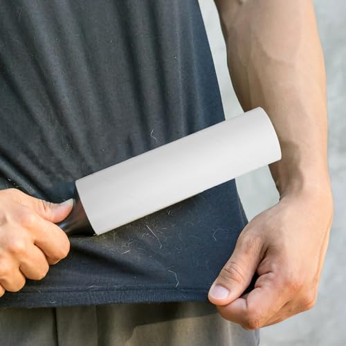 VALICLUD 38mm Inner Diameter Lint Roller Refills 10 Rolls White Sticky Adhesive Sheets for Pet Hair Remover Clothes Bedding Car Seat Cleaning
