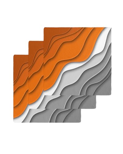Ombre Orange Grey Dish Towels Set,Waffle Weave Kitchen Towels 3 Pieces,Microfiber Hair Face Bath Tea Towel Absorbent Quick Drying Cleaning Dish Cloths,Abstract Geometric White Modern Colored 12"x12" - color: Orange, size: 3PCS,12"x12"