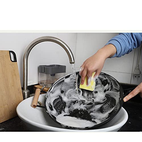 Yosoo Dish, Press Design Automatic Liquid Dispenser with Sponge Holder, for Home Kitchen Countertop Grey