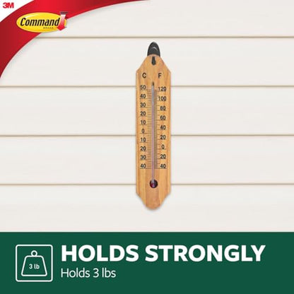 Command Outdoor Medium Slate Terrace Hooks with Foam Strips, Great for 4th of July Decorating Damage Free, 2 Hooks, 4 Strips - size: Medium, style: Outdoor Hooks