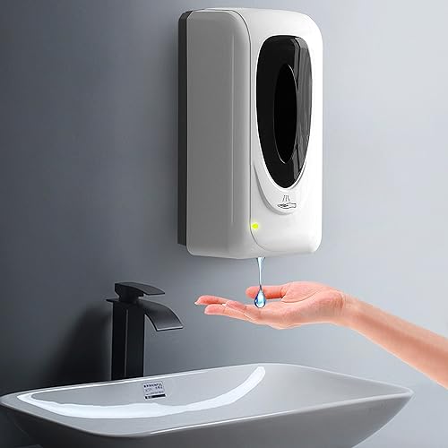 Automatic Soap Dispenser for Kitchen Sink, Commercial Liquid Touchless Soap Dispenser Wall Mounted, Refillable Sensor Hands-Free Dispensers for Office Hotel School Restaurant, 33oz/1000ml - color: Drop Type