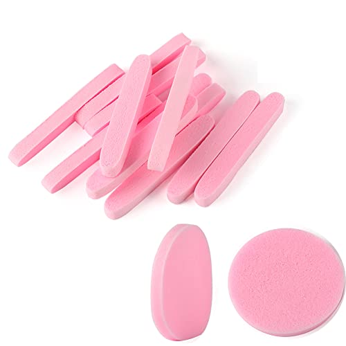 Facial Sponge Compressed,60 Pcs PVA Professional Makeup Removal Wash Round Face Sponges Spa Pads Exfoliating Cleansing for Women,Pink - color: Pink