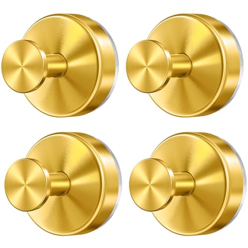 Deluwire Suction Cup Hooks for Shower, No Drill Shower Suction Hooks for Bath Robe Looafh, Removable Towel Holder for Bathrooms Wall, Mirror, Tile, Window Glass, Non-Porous Surfaces, 4 Packs-Gold - color: Gold, size: 4pc