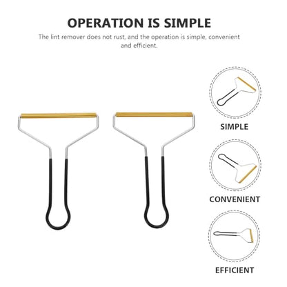 BETOOKY Pet Hair Remover Lint Shaver 2pcs Stainless Steel Manual Hairball Cleaner for Clothes Carpet Furniture Portable Pet Coat Cleaning Tool