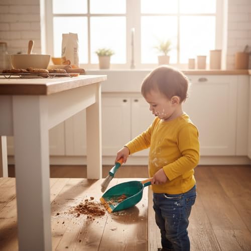 A Multifunctional Broom and Dustpan Set, a Compact Broom and Dustpan for Home Use, Featuring a Plastic Shovel and Brush, Suitable for Camping, Easy to Sweep Various Types of Hair