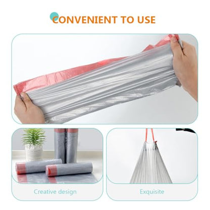 STOBAZA Drawstring Garbage Bags 5 Rolls Thick Disposable Plastic Rubbish Bags Heavy-duty Kitchen Trash Can Liners Household Trash Storage Pouches Random Color