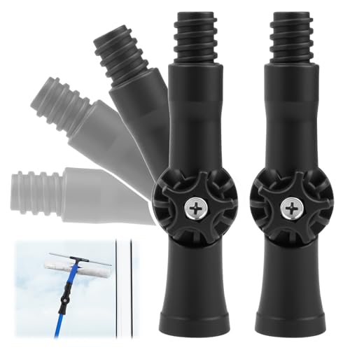 2 Pcs Universal Joint Angle Adaptor for Telescoping Extension Pole, Broom Handle Adapter Compatible with Many Standard Threaded Tip, Attach to Duster Perfect for Outdoor and Ceiling Cleaning