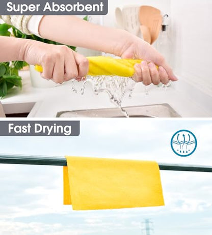 KitchLife Microfiber Cleaning Cloth Roll - Tear-Away Reusable Microfiber Paper Towels, Lint-Free, Washable, 20 Sheets for Kitchen, Car, Dishes, and Sensitive Surfaces (Yellow) - color: Yellow