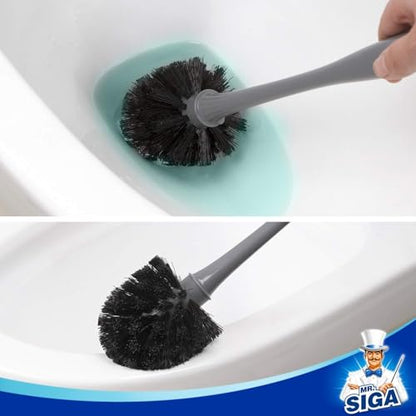 MR.SIGA Toilet Plunger and Bowl Brush Combo for Bathroom Cleaning, Gray, 2 Sets - color: Gray