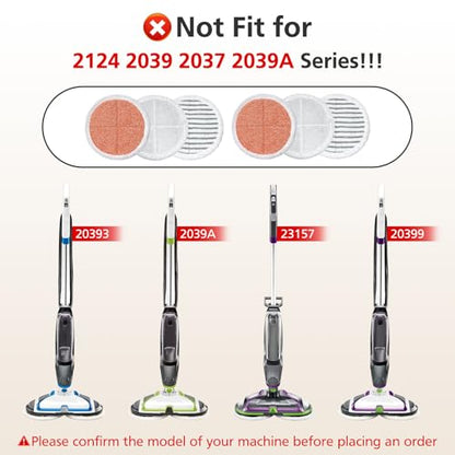 6 Pack 3897A / 3712 Rotating Steam Mop Pads Replacement for Bissell SpinWave SmartSteam Scrubbing Steam Mop Cleaner 【Models 3897A/3712 ONLY】, Washable Reuseable Refill Pads - color: 6 Pack(stripe)
